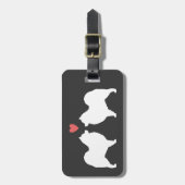 Gesäumte Silhouetten mit Herz und Text Gepäckanhänger (Vorderseite vertikal)