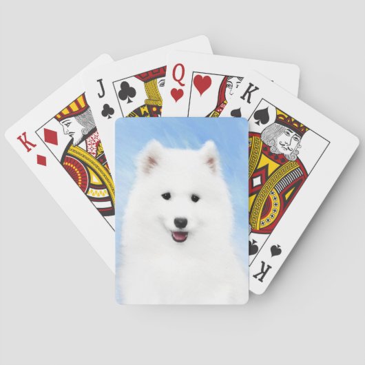 Gesäumte Welpenmalerei - Niedliche Original Hundek Spielkarten (Rückseite)