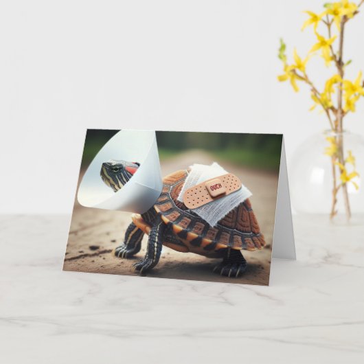 Geschädigte Schildkröte wird bald gut Karte (Gelbe Blume)