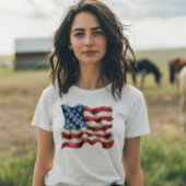 Geschädigte USA-Flagge 4. Juli T-Shirt