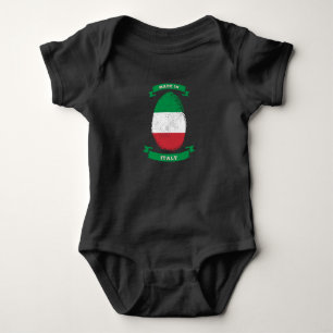 GESCHAFFEN IN ITALIEN FINGERPRINT Geburtstag Baby Strampler