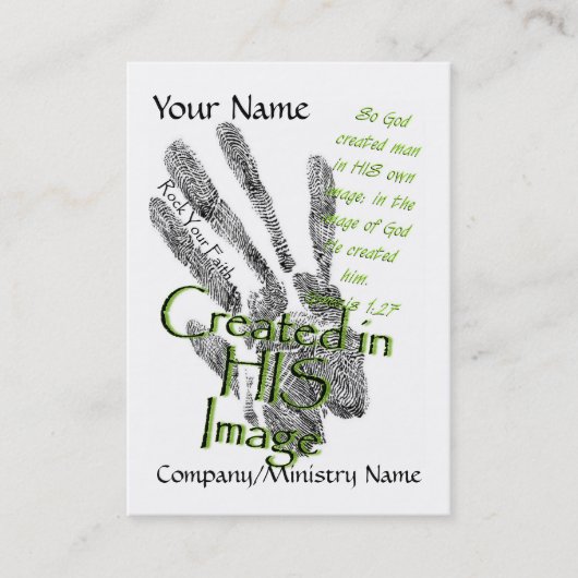 Geschaffen in seiner Bild-Visitenkarte Visitenkarte (Vorderseite)