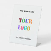 Geschäfsts-Logo-Text-Podiumsschild-Vorlage Sockelschild (Vorderseite)
