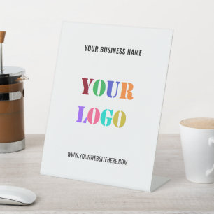 Geschäfsts-Logo-Text-Podiumsschild-Vorlage Sockelschild