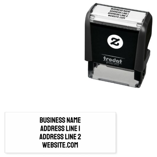 Geschäft 4 Zeilen Name Website Rücksendeadresse Permastempel (Beispiel)