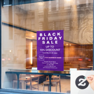 Geschäft Black Friday Sale Lila Fensterfolie Fensteraufkleber