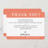 GESCHÄFT DANK IHNEN beruflich moderne, fett orange Dankeskarte (Vorne/Hinten)