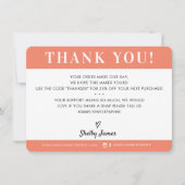 GESCHÄFT DANK IHNEN beruflich moderne, fett orange Dankeskarte (Vorderseite)