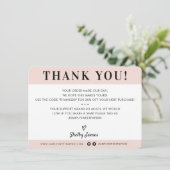 GESCHÄFT DANK IHNEN berufliches modernes Rosa Dankeskarte (Stehend Vorderseite)