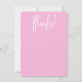 GESCHÄFT DANK IHNEN moderne hello fuschia rosa wei Dankeskarte (Rückseite)