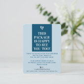 GESCHÄFT DANK IHNEN moderne kühne Marine blass bla Dankeskarte (Stehend Vorderseite)