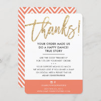 GESCHÄFT DANK IHNEN moderne niedliche Gold Glitzer