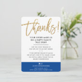 GESCHÄFT DANK IHNEN moderne niedliche Gold Glitzer Dankeskarte (Stehend Vorderseite)