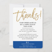 GESCHÄFT DANK IHNEN moderne niedliche Gold Glitzer Dankeskarte (Vorderseite)