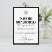 GESCHÄFT DANK IHNEN moderne Ordnung einfügen schli Dankeskarte (Stehend Vorderseite)