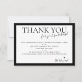 GESCHÄFT DANK IHNEN moderne schicke, kühne Schwarz Dankeskarte (Vorderseite)