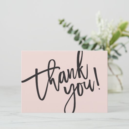 GESCHÄFT DANK IHNEN moderne Skripte einfügen rot p Dankeskarte (Stehend Vorderseite)