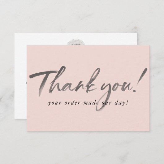 GESCHÄFT DANK IHNEN moderne Tintenbestellung einfü Dankeskarte (Vorne/Hinten)