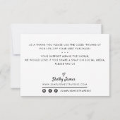 GESCHÄFT DANK IHNEN moderne Tintenbestellung grau Dankeskarte (Rückseite)