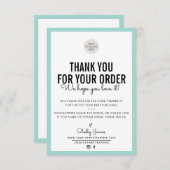 GESCHÄFT DANK IHNEN modernen Auftrag einfügen Minz Dankeskarte (Vorne/Hinten)