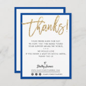 GESCHÄFT DANK IHNEN modernen Glitzer Gold ROYAL BL Dankeskarte (Vorne/Hinten)