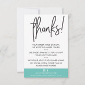 GESCHÄFT DANK IHNEN modernen Kunden Minze Kat Dankeskarte (Vorderseite)