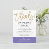 GESCHÄFT DANK IHNEN modernen niedlichen Gold Glitz Dankeskarte (Stehend Vorderseite)