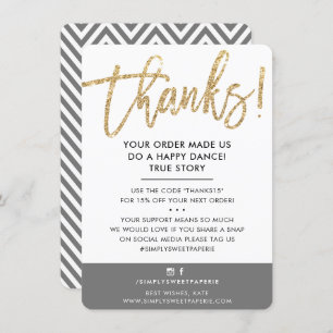 GESCHÄFT DANK IHNEN modernen niedlichen Goldgräber Dankeskarte