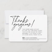 GESCHÄFT DANK IHNEN modernes Schreiben Schwarz-wei Dankeskarte (Vorderseite)
