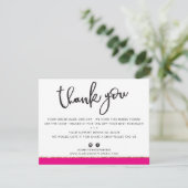 GESCHÄFT DANK IHNEN niedlicher eleganter rosa gold Dankeskarte (Stehend Vorderseite)