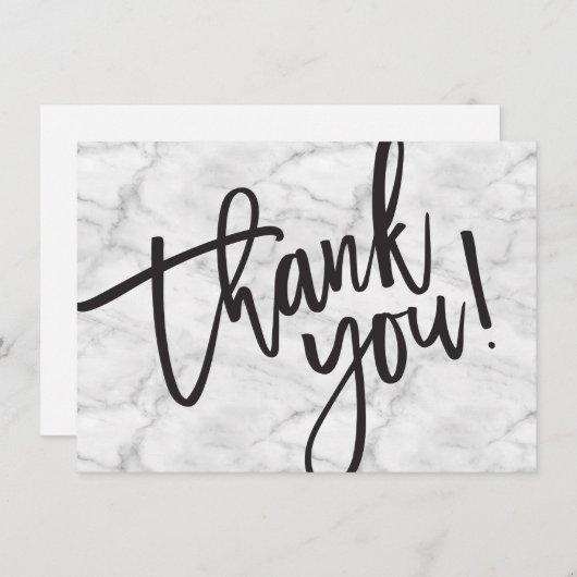 GESCHÄFT DANK modernem Schriftzeichen mit Marmorlo Dankeskarte (Vorne/Hinten)