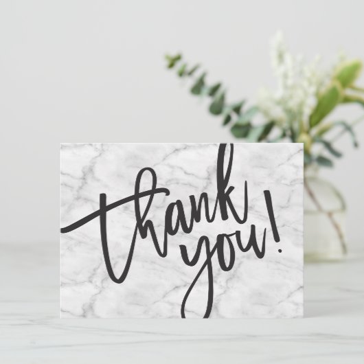 GESCHÄFT DANK modernem Schriftzeichen mit Marmorlo Dankeskarte (Stehend Vorderseite)
