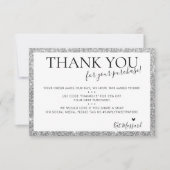 GESCHÄFT DANK SIE moderne schicke Imitate Silber G Dankeskarte (Vorderseite)