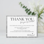 GESCHÄFT DANK SIE moderne schicke Imitate Silber G Dankeskarte (Stehend Vorderseite)