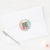 Geschäft Danke Benutzerdefinierter QR-Code Farbige Runder Aufkleber (Umschlag)