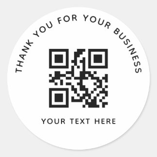 Geschäft Danke Benutzerdefinierter QR-Code Weiß Runder Aufkleber
