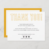 GESCHÄFT DANKEN DANK urbanen männlichen gelben Dankeskarte (Vorne/Hinten)