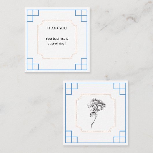 Geschäft danken Ihnen zu kardieren Quadratische Visitenkarte (Vorne/Hinten)