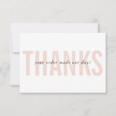 GESCHÄFT DANKEN moderne minimale Ordnung einfügen Dankeskarte (Vorderseite)