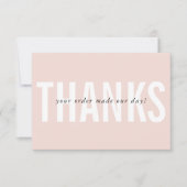 GESCHÄFT DANKEN moderne minimale Ordnung einfügen  Dankeskarte (Vorderseite)