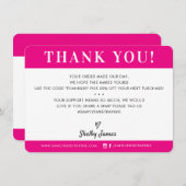 GESCHÄFT DANKEN SIE beruflich chic fuschia pink Dankeskarte (Vorne/Hinten)