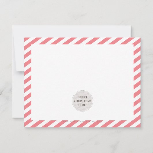 GESCHÄFT DANKEN SIE moderne minimale KorallenLOGO Dankeskarte (Rückseite)