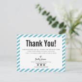 GESCHÄFT DANKEN SIE moderne minimale türkis LOGO Dankeskarte (Stehend Vorderseite)