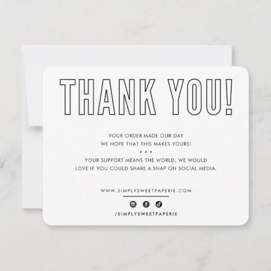 GESCHÄFT DANKEN SIE städtische Maskuline Schwarz-w Dankeskarte (Vorderseite)