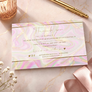 Geschäft Dankeschön Eleganter rosa Marmor Gold Log