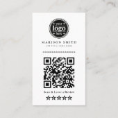 Geschäft Dankeskarten mit QR-Code Bewertung Visitenkarte (Rückseite)