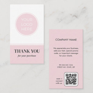 Geschäft Dankeskarten mit rosa Logo Visitenkarte