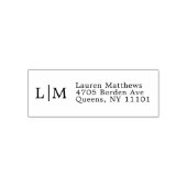 Geschäft einfaches Monogramm-Logo Rücksendeadresse Permastempel (Design)