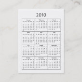 Geschäft/fördernde Karte - mit Kalender 2010 (Rückseite)