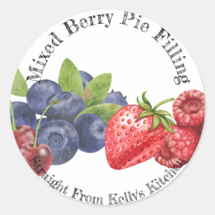 Geschäft für hausgemachte Mixed-Berry-Pie-Füllung Runder Aufkleber